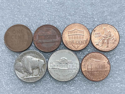 第一海外回流一元起拍收藏 散集专场  第272期 - 美国不同版本硬币 7枚