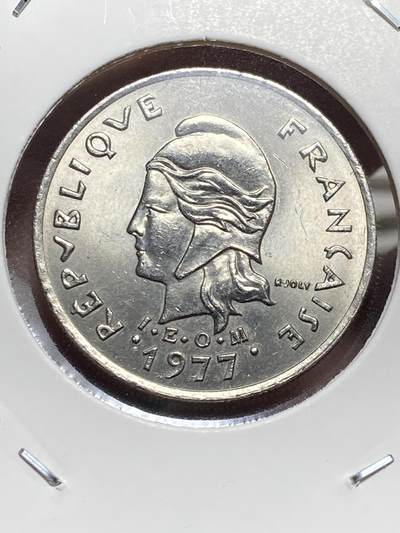 2025年第一百三十二场(总第一百五十八场）外国好品纸夹散币场(免佣金) - 原光好品–法属新赫布里底1977年10法郎(第二套流通硬币，Dolphin –海豚标)