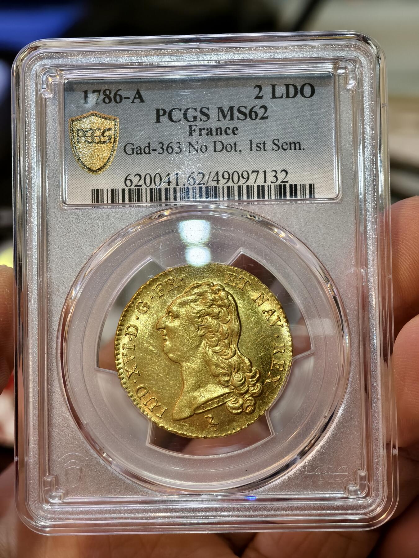 PCGS-MS62法国1786年路易十六2路易金币