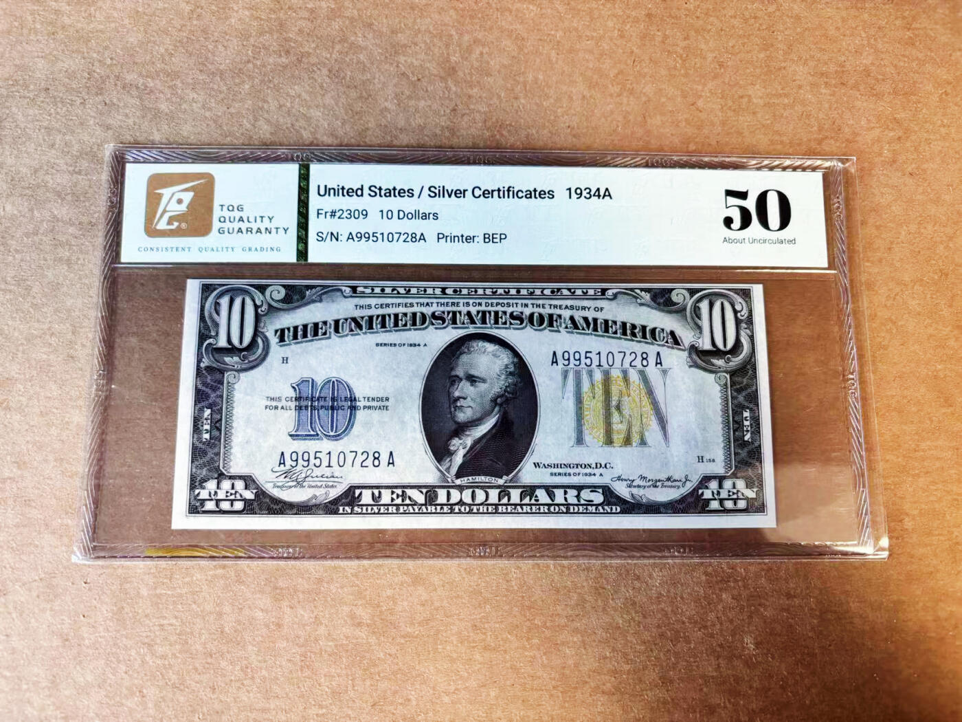 【Blue Auction】世界纸币精拍第755期——18级TOP拍卖/信誉/品质/专业/高效💫 【AA】美国 1934年10美金 北非券 TQG50