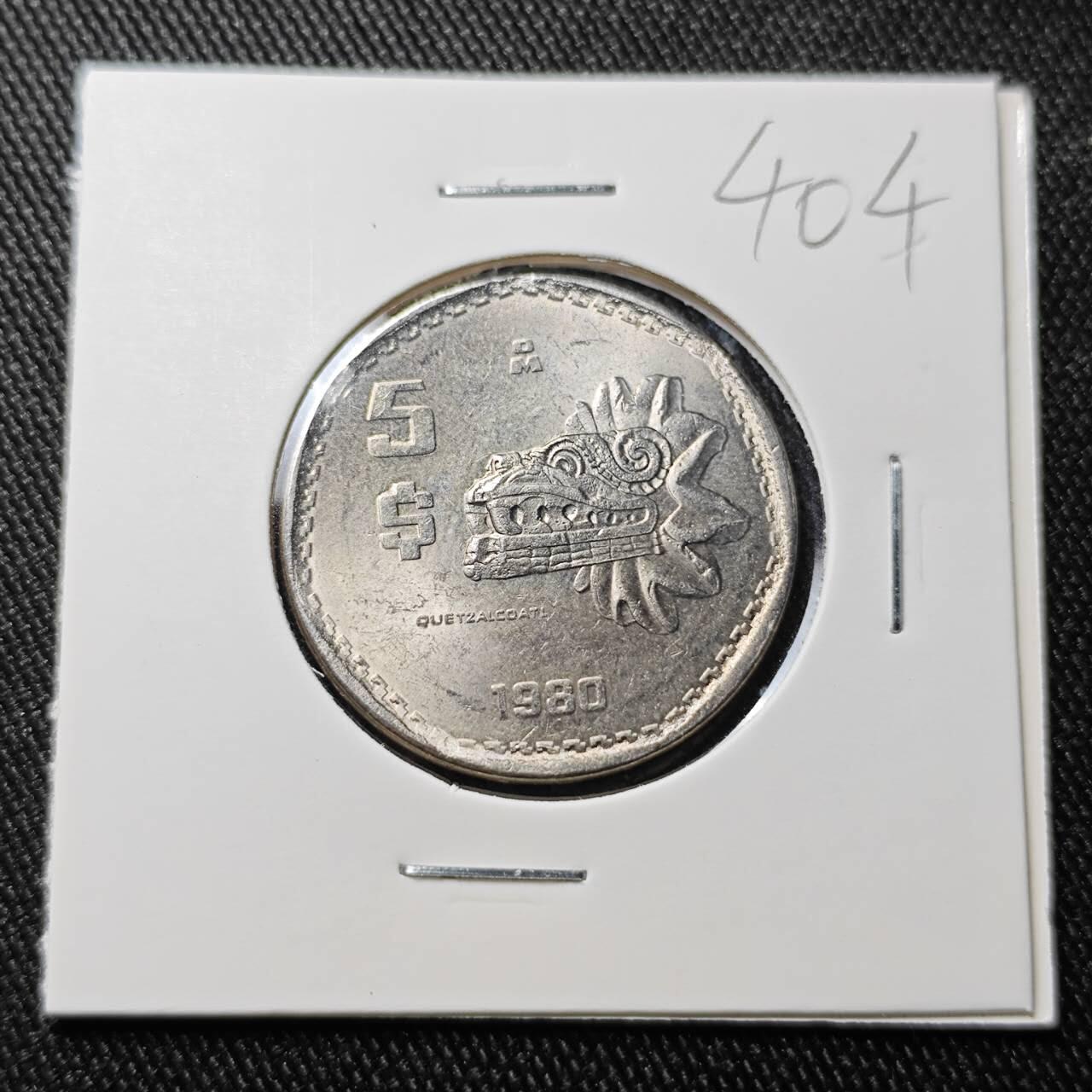 KK钱币收藏小铺 （套币 好品/批量散币 银币）专场  2月预留时间 周末发货  1980墨西哥5比索 好品