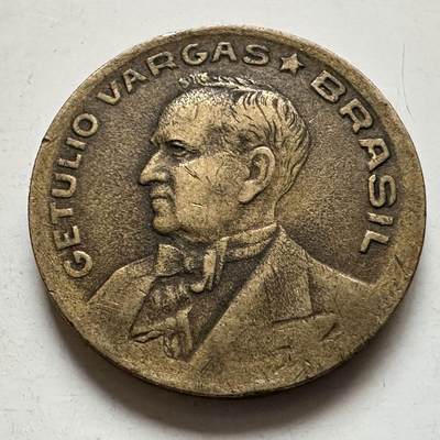 🌹外币初藏🌹🐯2025年第132场  每周二四六晚8️⃣点 接代拍 - 巴西1945年50分 黄铜