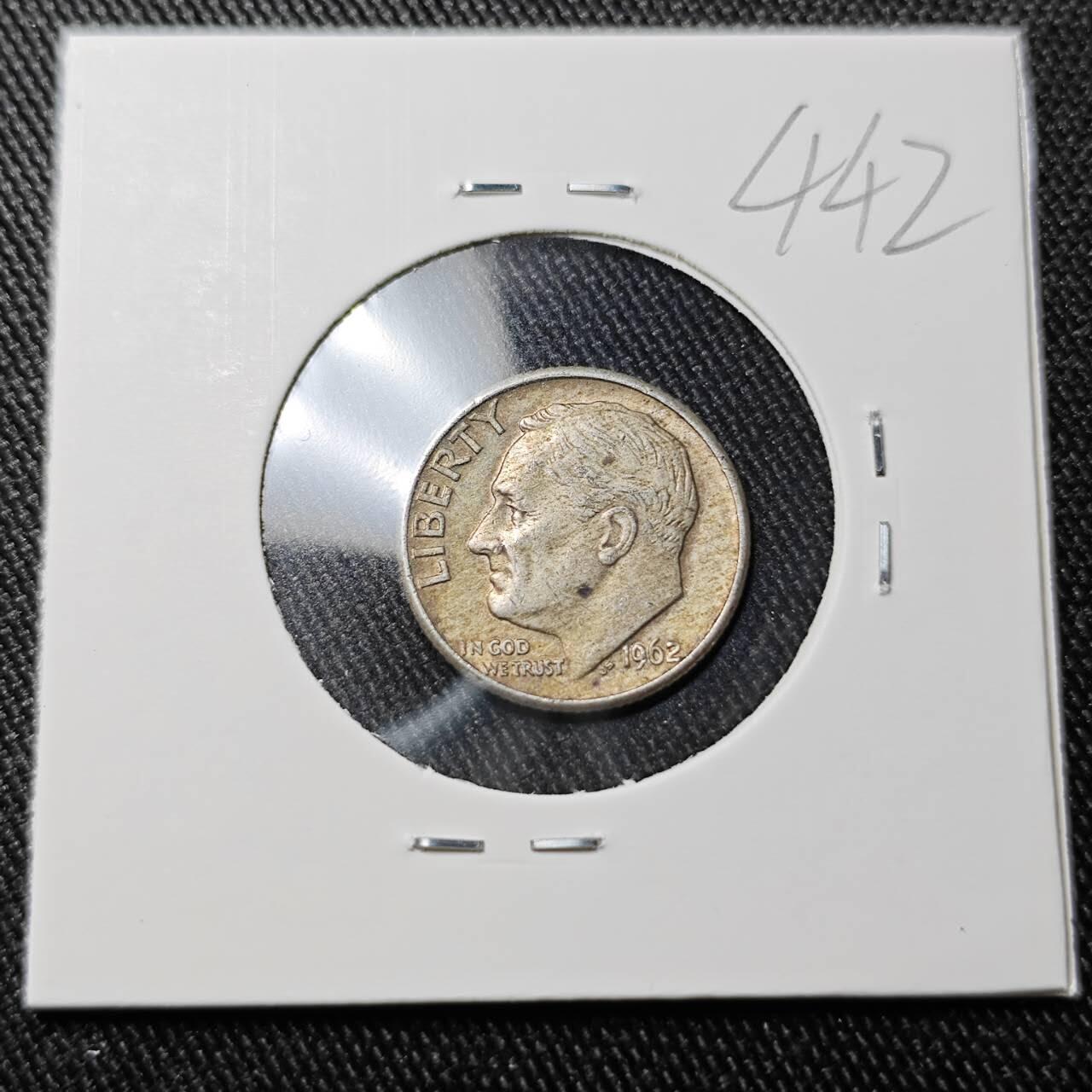 KK钱币收藏小铺 （套币 好品/批量散币 银币）专场  2月预留时间 周末发货   1962美国10分银币