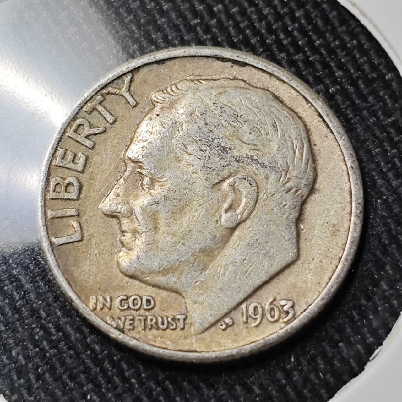 KK钱币收藏小铺 （套币 好品/批量散币 银币）专场  2月预留时间 周末发货   1963美国10分银币