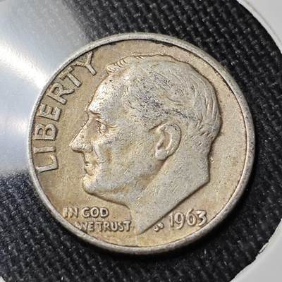 KK钱币收藏小铺 （套币 好品/批量散币 银币）专场  2月预留时间 周末发货 -   1963美国10分银币