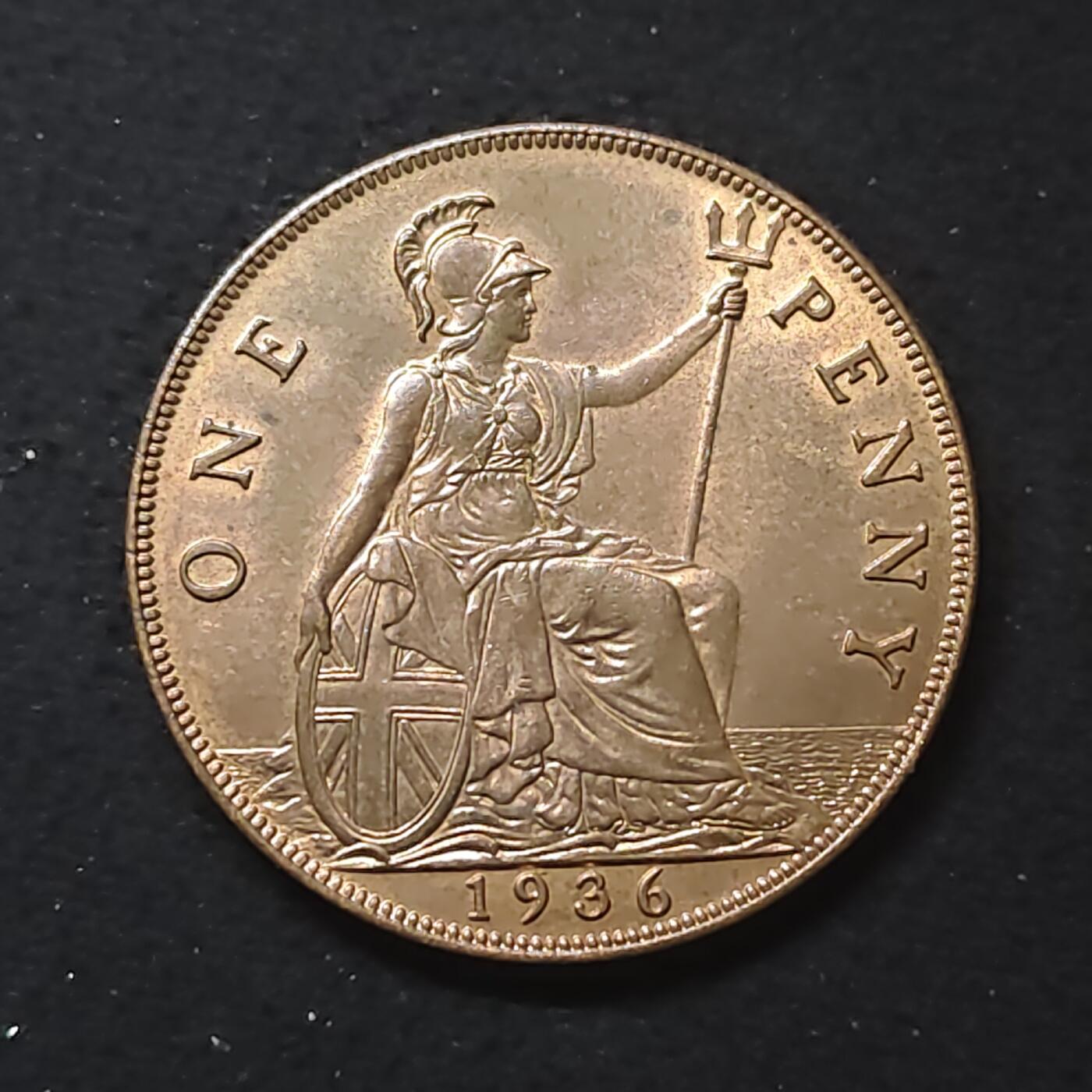 【全场包邮】纯粹捡漏拍480场（免费代拍第17场） 英国1936年乔治五世1便士铜币