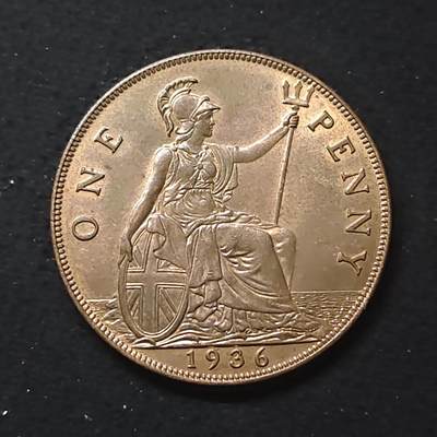 【全场包邮】纯粹捡漏拍480场（免费代拍第17场） - 英国1936年乔治五世1便士铜币