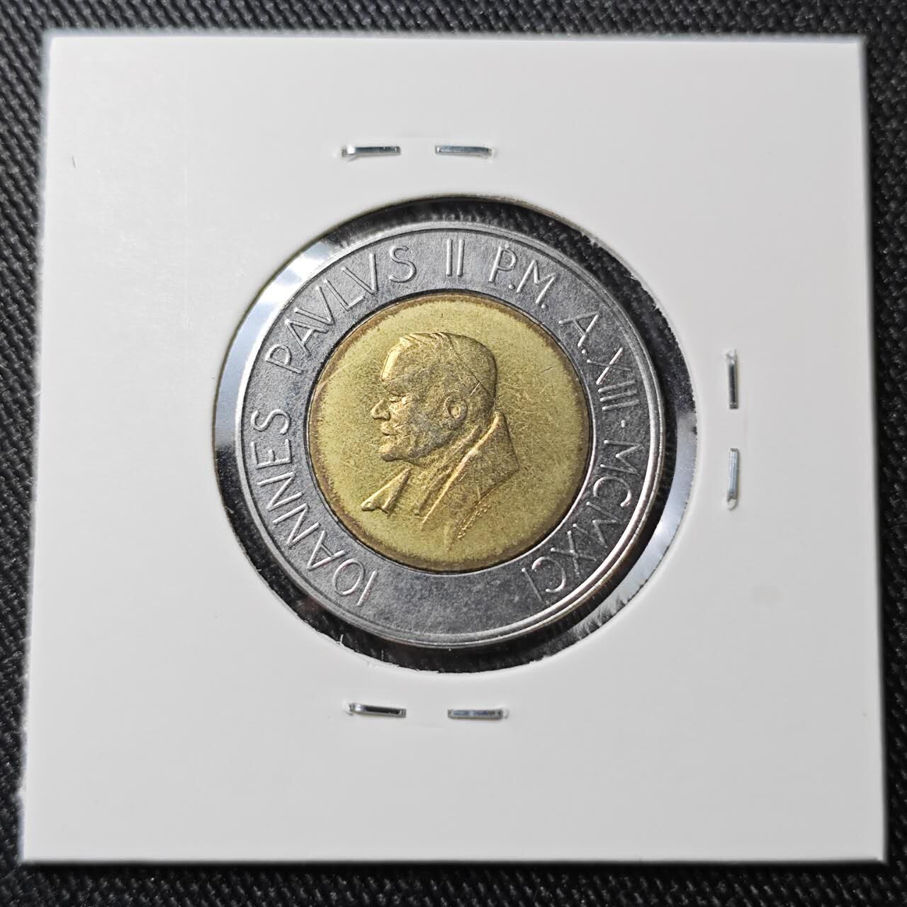 KK钱币收藏小铺 （套币 好品/批量散币 银币）专场  2月预留时间 周末发货  梵蒂冈500里拉双色币 好品