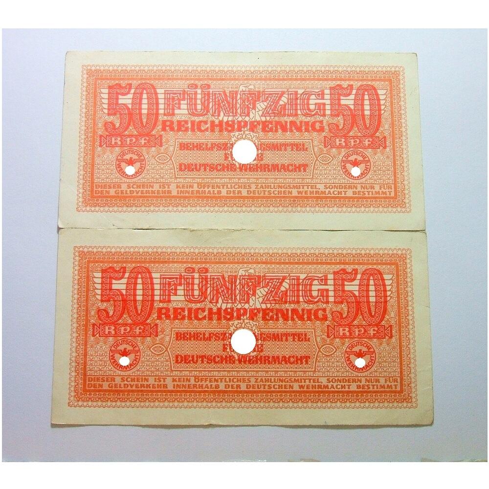 单张价 德国第三帝国1942年 展翅鹰50芬尼 极美品