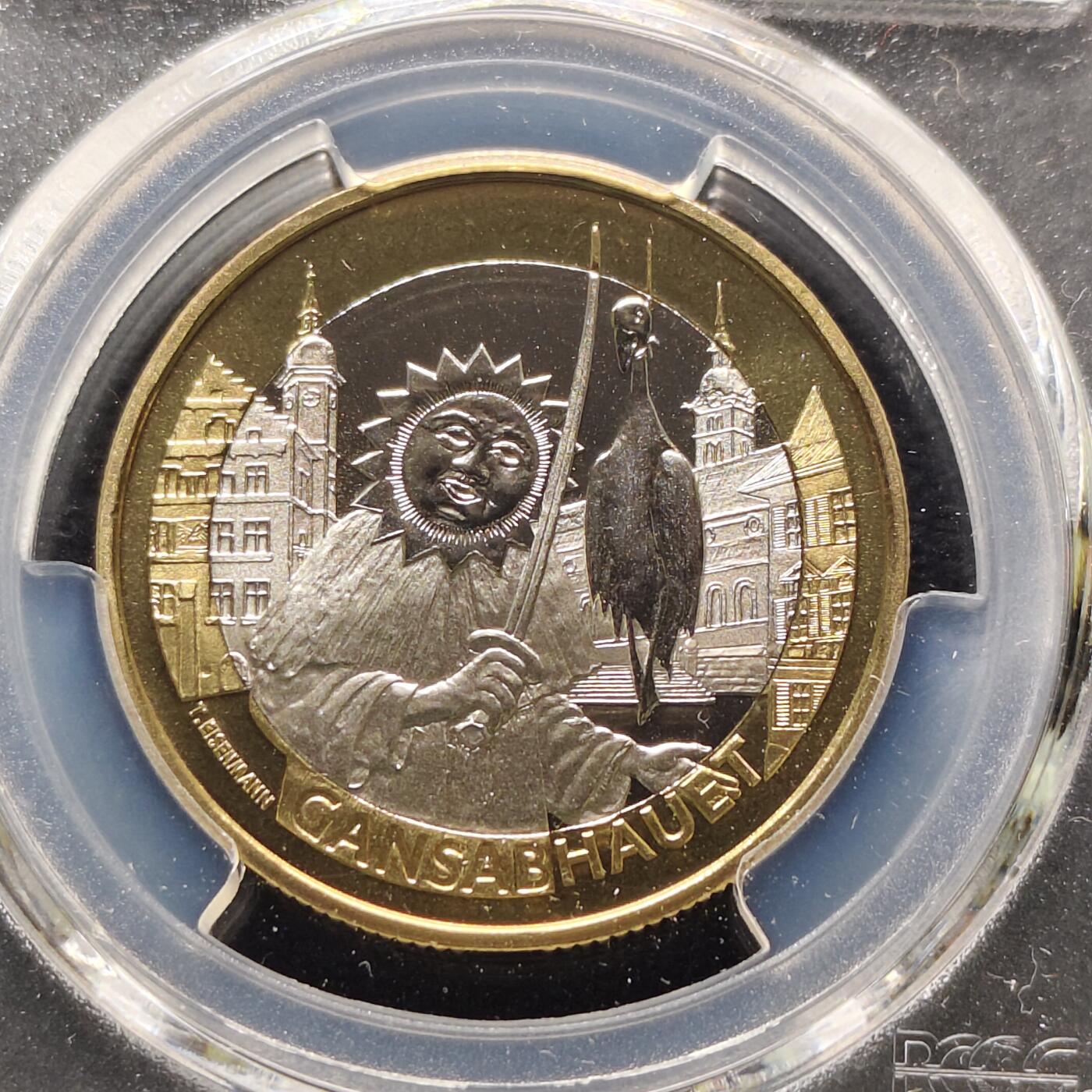 【全场包邮】纯粹捡漏拍481场（免费代拍第18场） 瑞士2014年10法郎习俗系列圣马丁节射鹅仪式双色纪念币-PCGS MS68