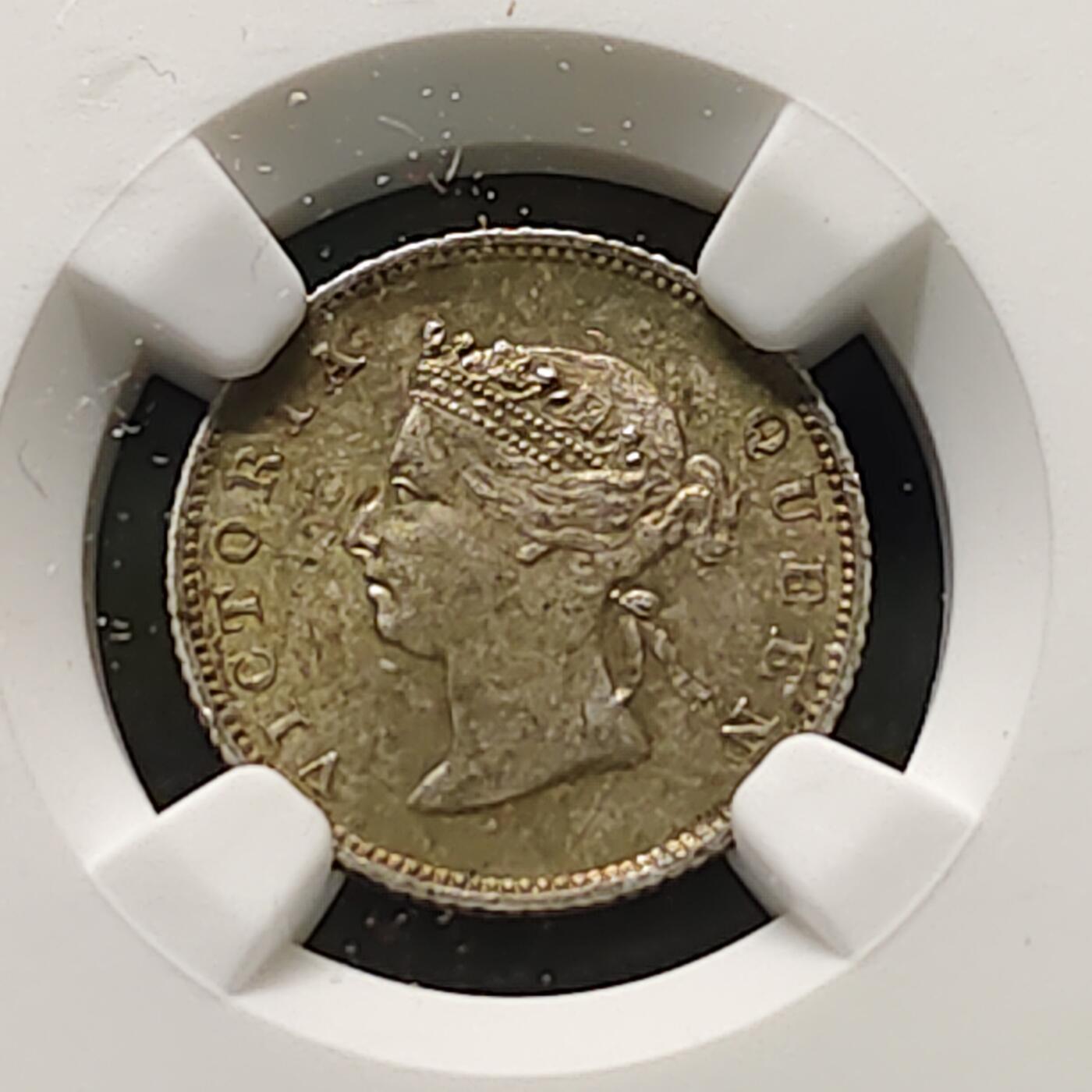 【全场包邮】纯粹捡漏拍481场（免费代拍第18场） 英属圭亚那1891年维多利亚女王4便士银币-NGC MS62