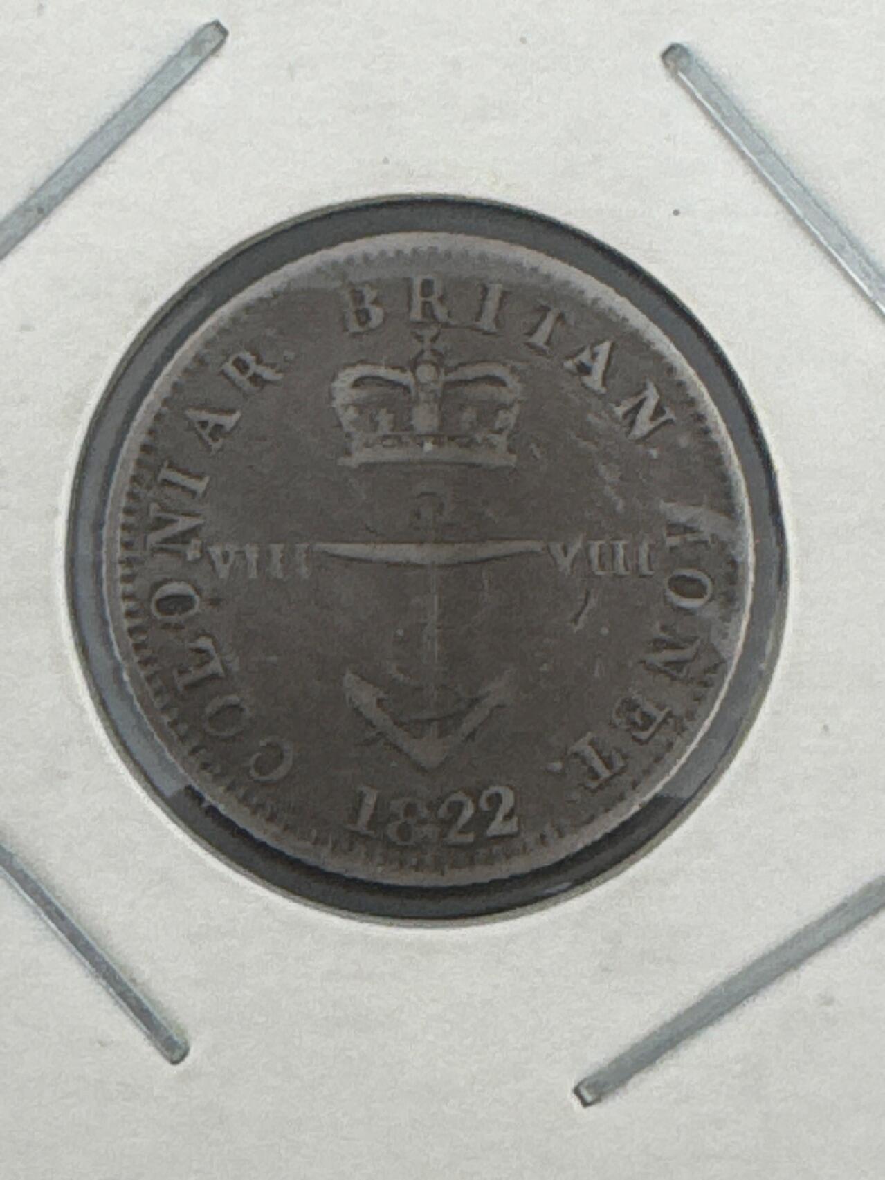 ❤️【币观天下】❤️ 第332期钱币拍卖- 2025.11.28周五晚上6点半场-长期征集拍品 英属西印度1822年锚币