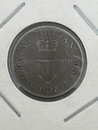 ❤️【币观天下】❤️ 第332期钱币拍卖- 2025.11.28周五晚上6点半场-长期征集拍品 - 英属西印度1822年锚币