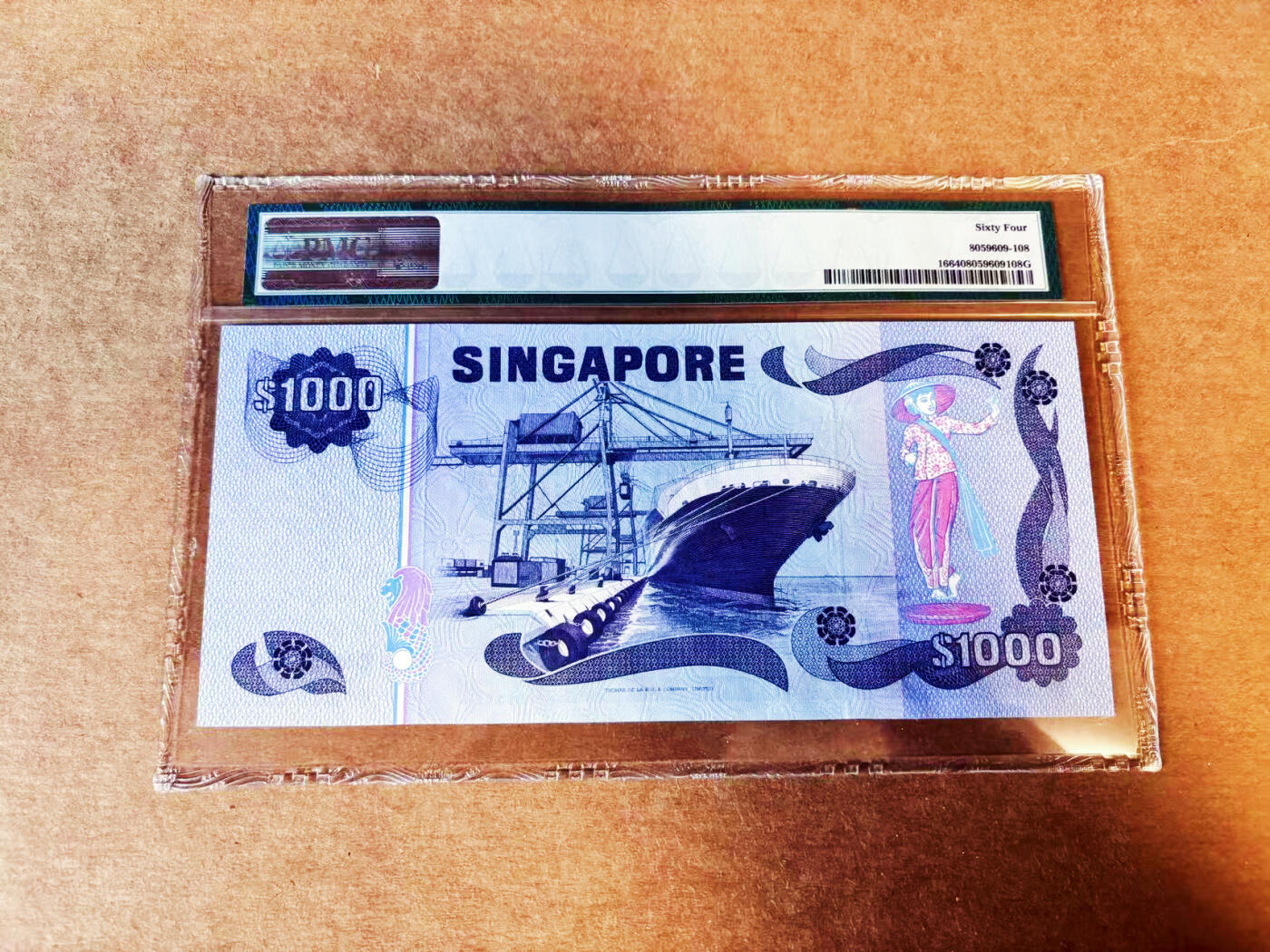 【Blue Auction】世界纸币精拍第755期——18级TOP拍卖/信誉/品质/专业/高效💫   【无47】新加坡 鸟版 1978年1000元 PMG64 超大票幅 设计精美 老壳