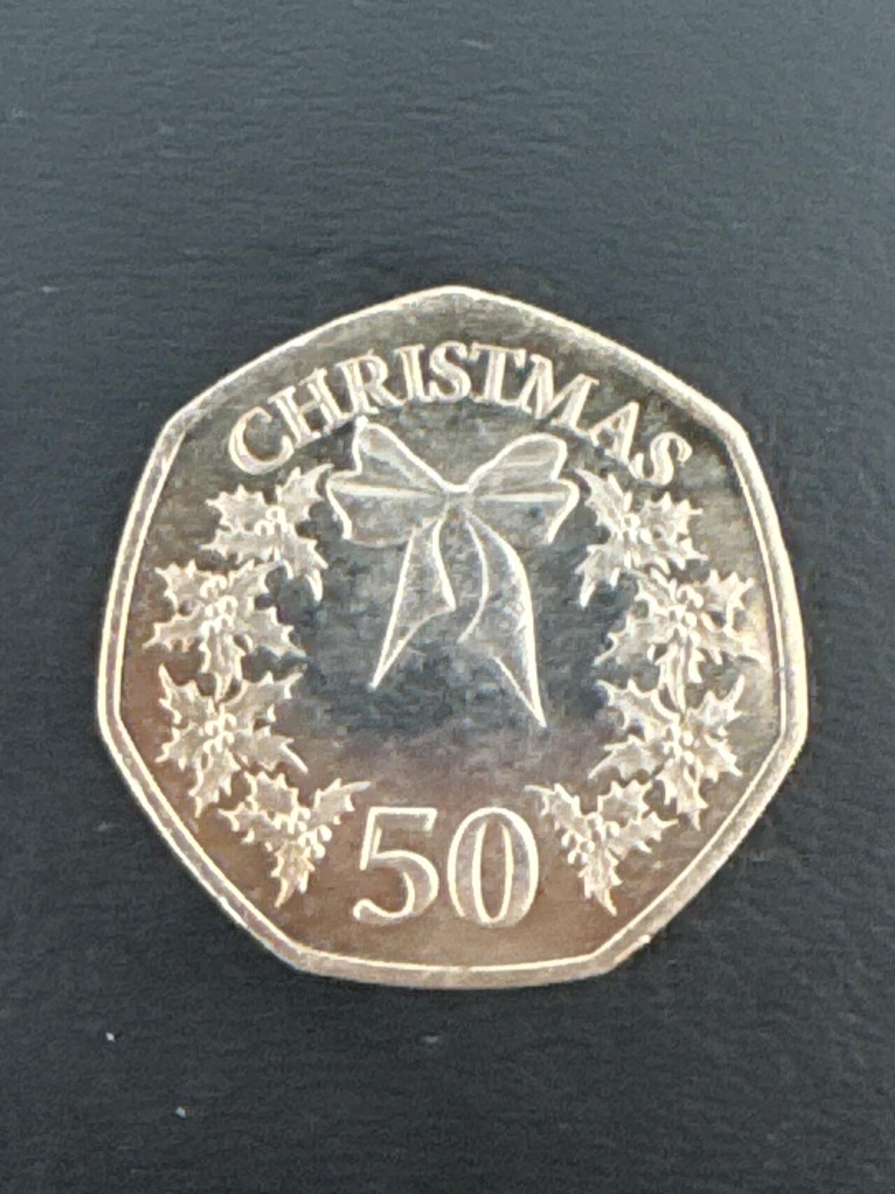 ❤️【币观天下】❤️ 第332期钱币拍卖- 2025.11.28周五晚上6点半场-长期征集拍品 直布罗陀圣诞2014年50便士镍质纪念币