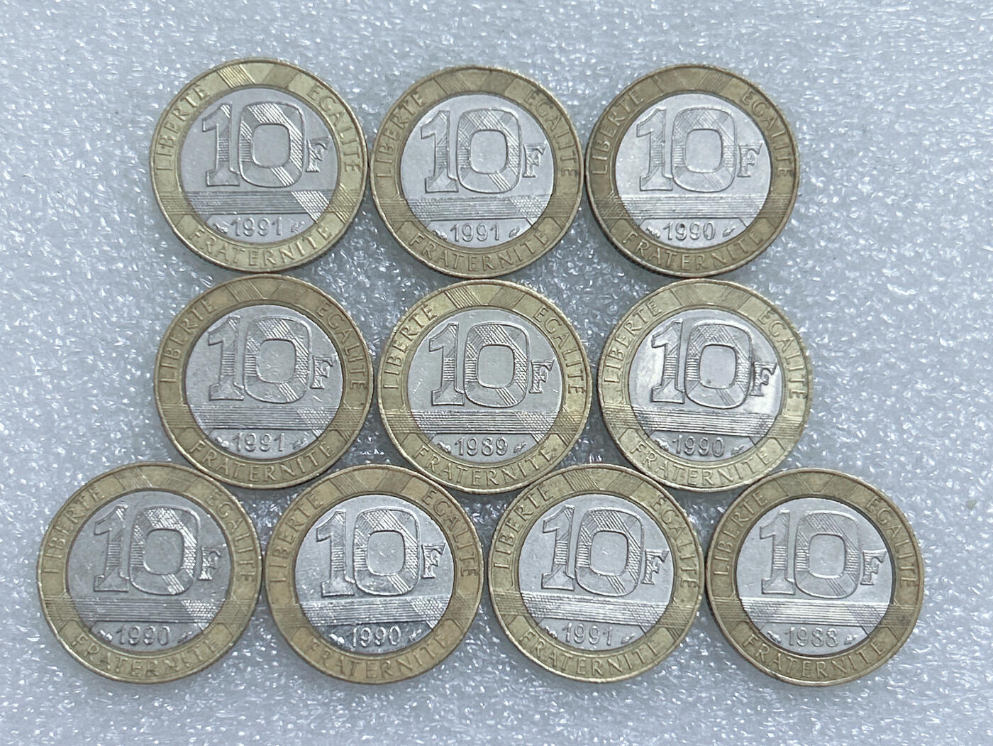 第一海外回流一元起拍收藏 散集专场  第272期 法国10法郎双色币 10枚