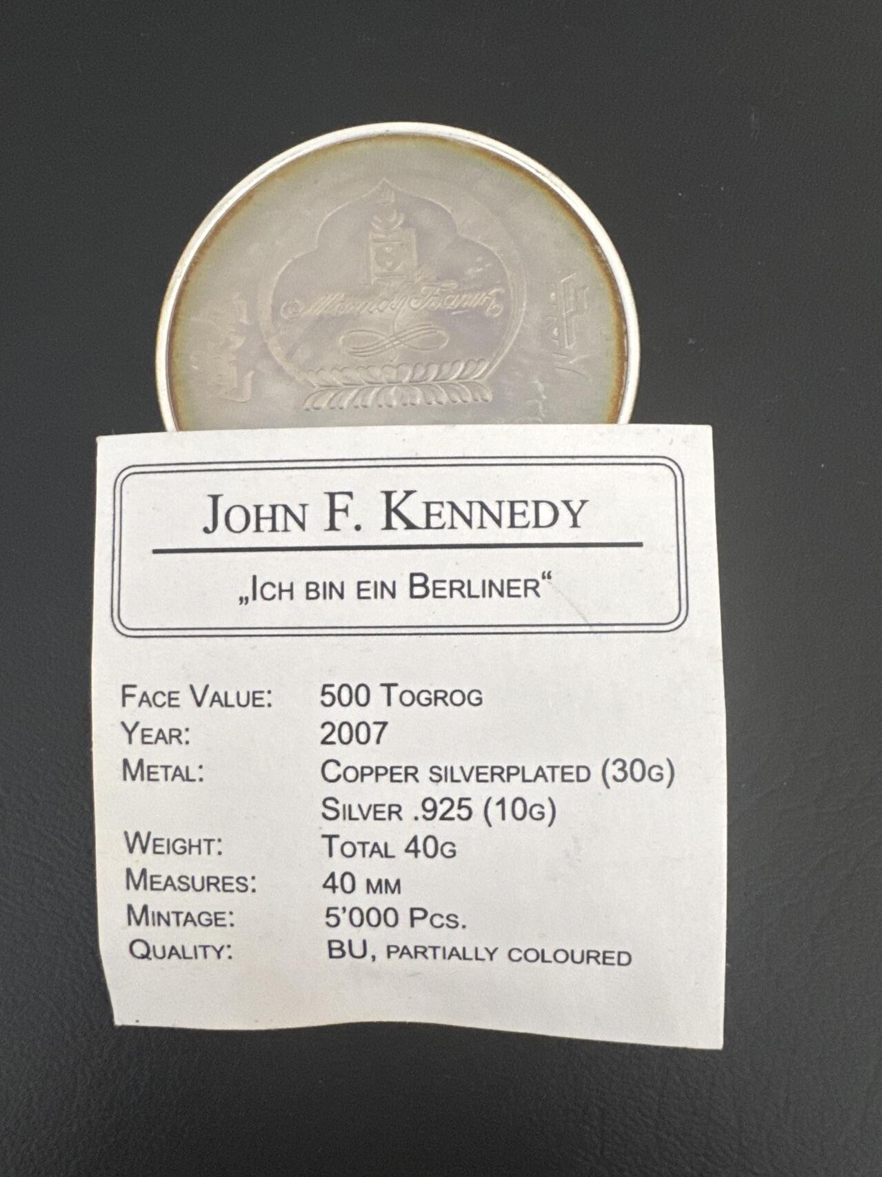 ❤️【币观天下】❤️ 第332期钱币拍卖- 2025.11.28周五晚上6点半场-长期征集拍品 蒙古国2007年里根总统讲话银币（没电了盒证齐全）