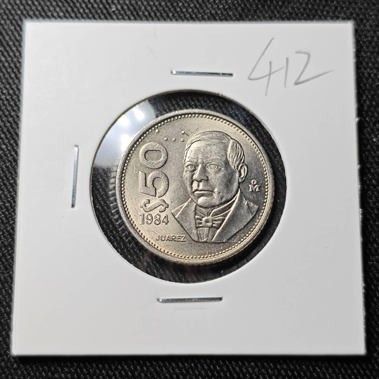 KK钱币收藏小铺 （套币 好品/批量散币 银币）专场  2月预留时间 周末发货  1984墨西哥50比索好品