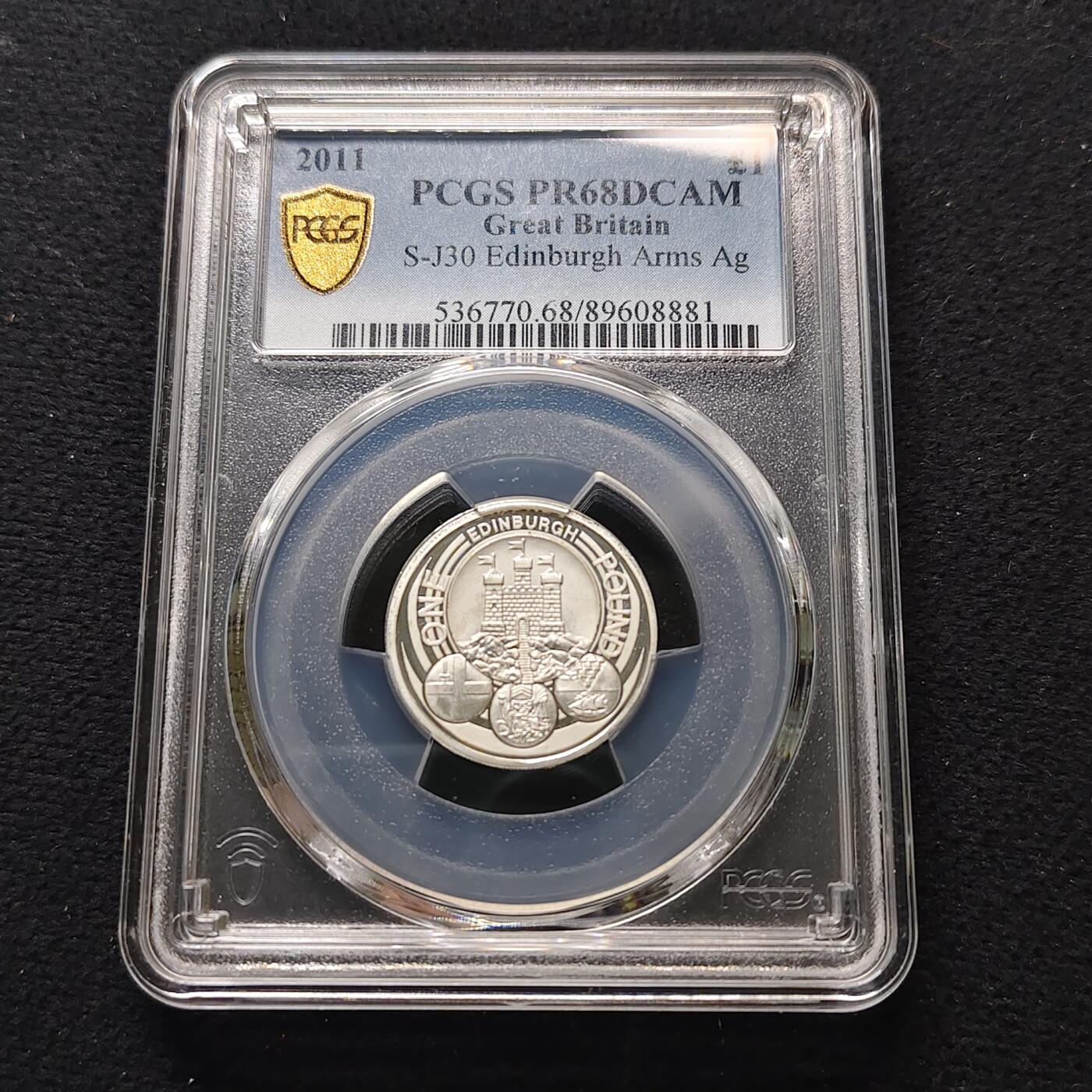 【全场包邮】纯粹捡漏拍481场（免费代拍第18场） 英国2011年1镑首府系列苏格兰爱丁堡精制纪念银币-PCGS PR68 DCAM