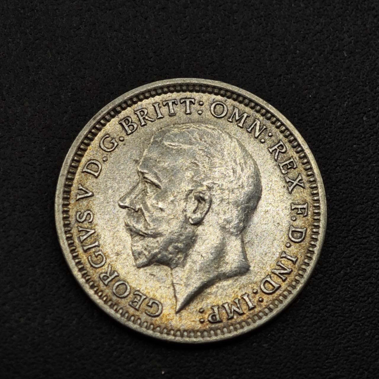 【淘币小摊】实时拍第八百零九拍   散币场   满百包邮可预留二周 每周一统一发货   英国1933年乔治五世3便士银币