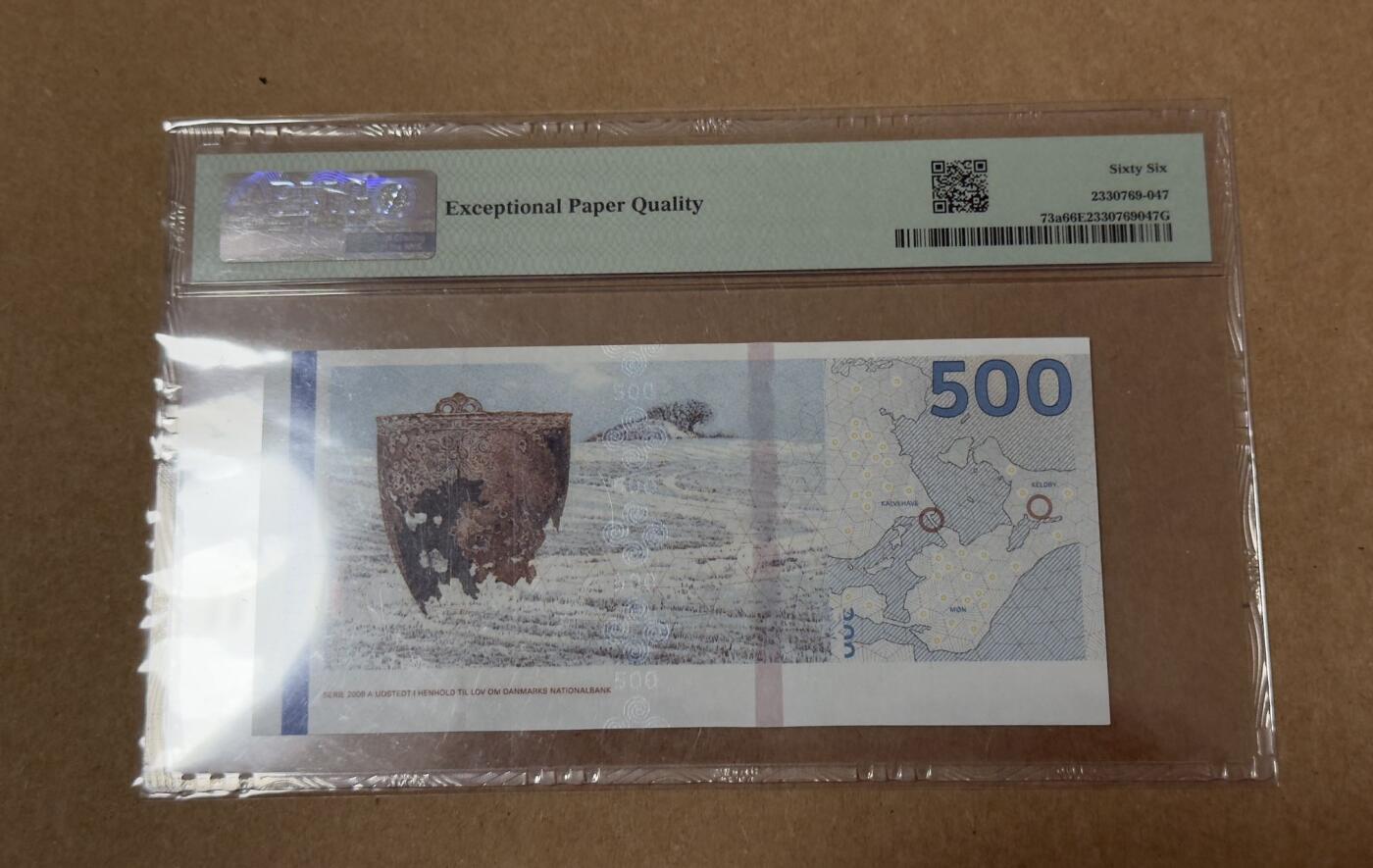 【礼羽收藏】🌏世界钱币拍卖第113期 丹麦桥版500克朗无3.4.7PMG66分