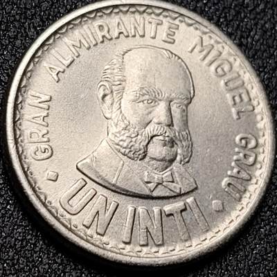 泉币菌-第139场-精品福利场（之前场次29日、30日发货，敬请谅解） - 格拉夫 秘鲁1986年1印蒂人物镍质硬币25mm