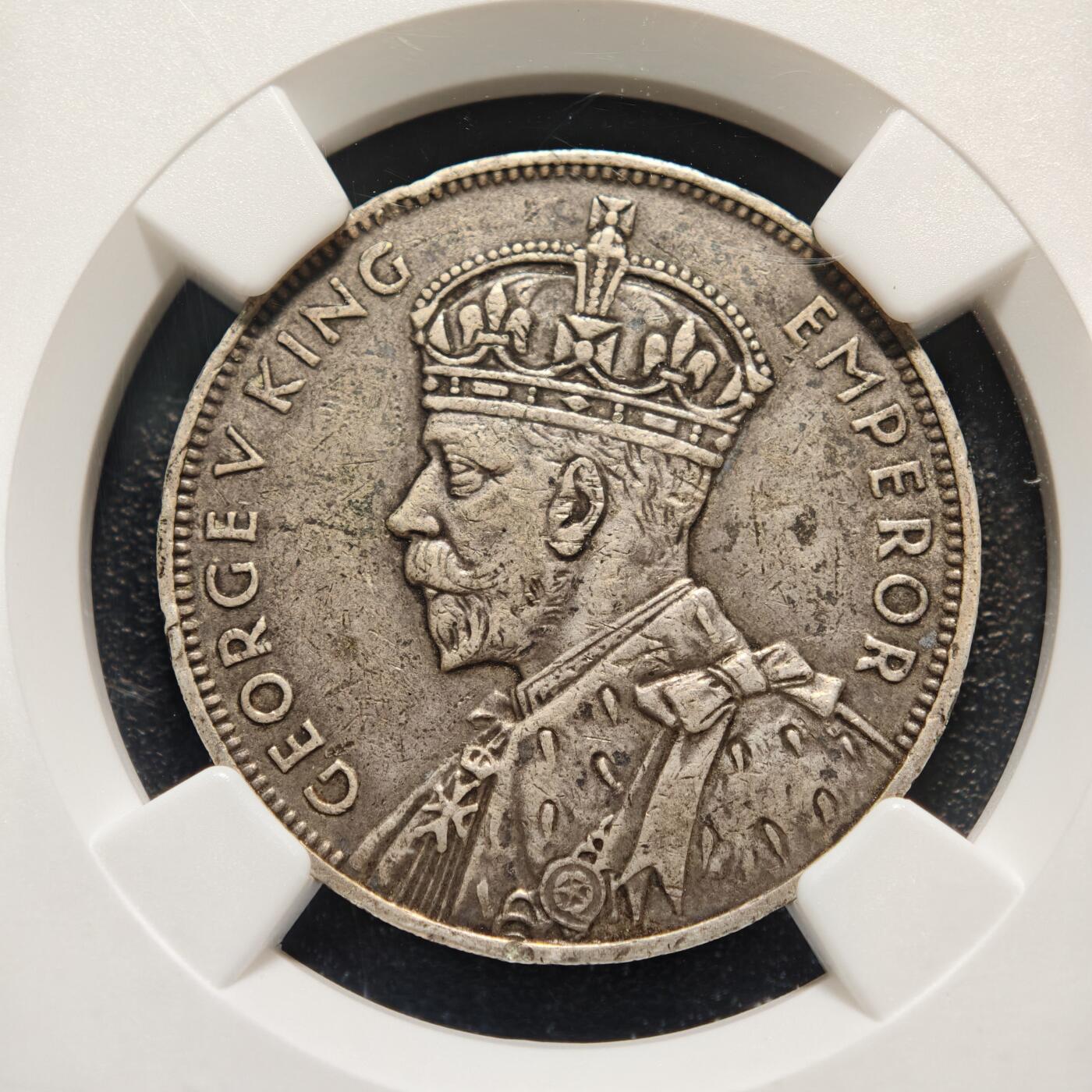 【德藏】世界币章拍卖第155期（拍品征集中~欢迎藏友联系） 1934年 毛里求斯1卢比银币 NGC XF45 原味包浆