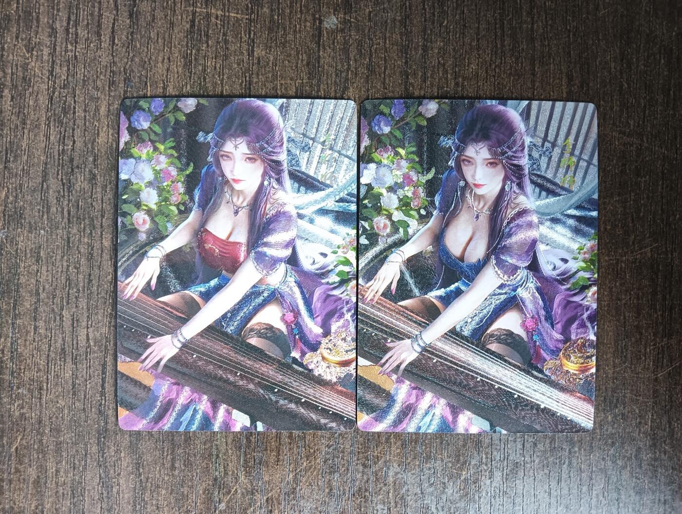 花开卡拍第53期（12月28号周日截拍，品控勿拍!!!拍品不寄存，运费5元，自制卡难免瑕疵，可能存在轻微撞角爆边等出厂瑕疵，品控介意勿拍！） 星宿卡牌 媚玄鉴 李师师半粗2张