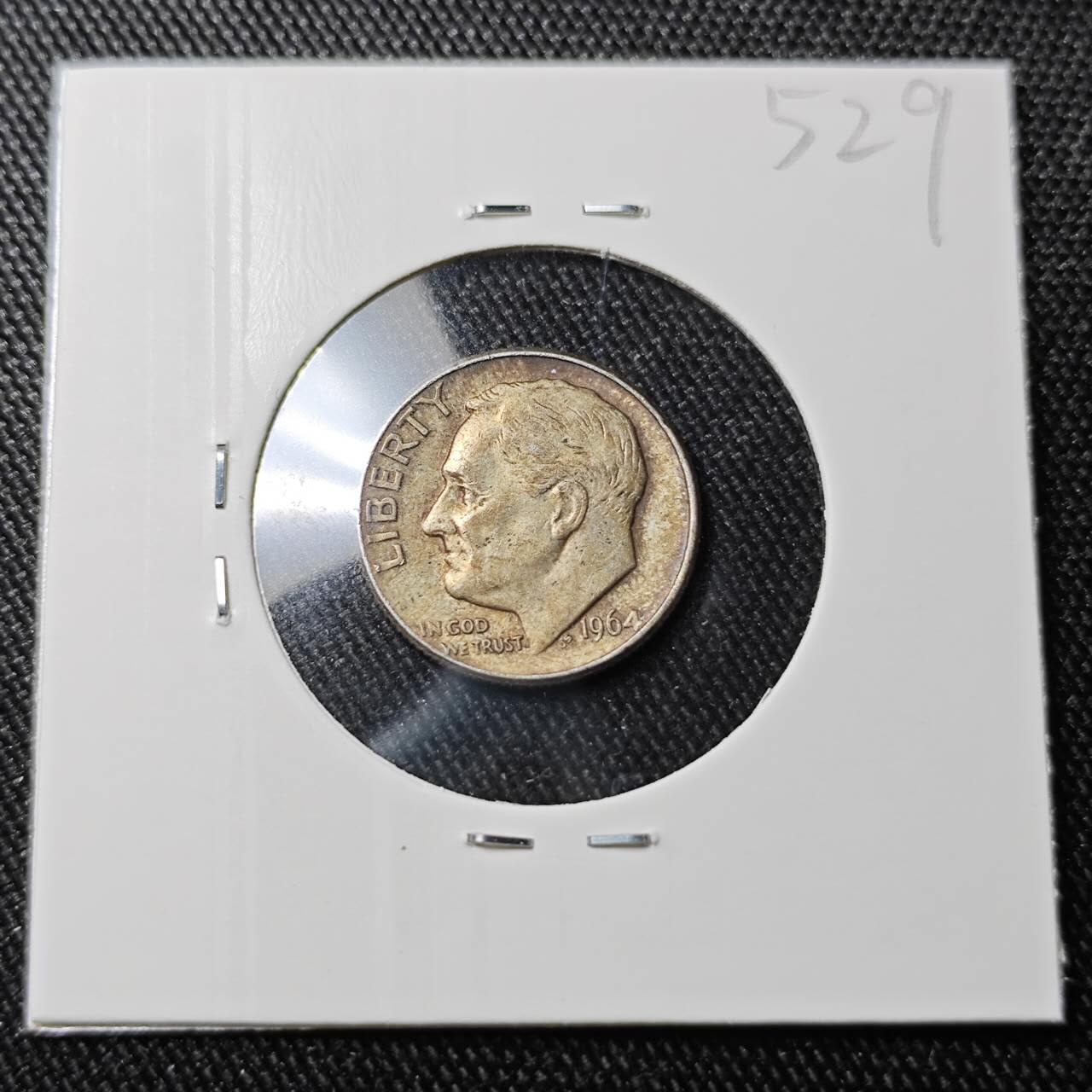 KK钱币收藏小铺 （套币 好品/批量散币 银币）专场  2月预留时间 周末发货   1964美国10分银币