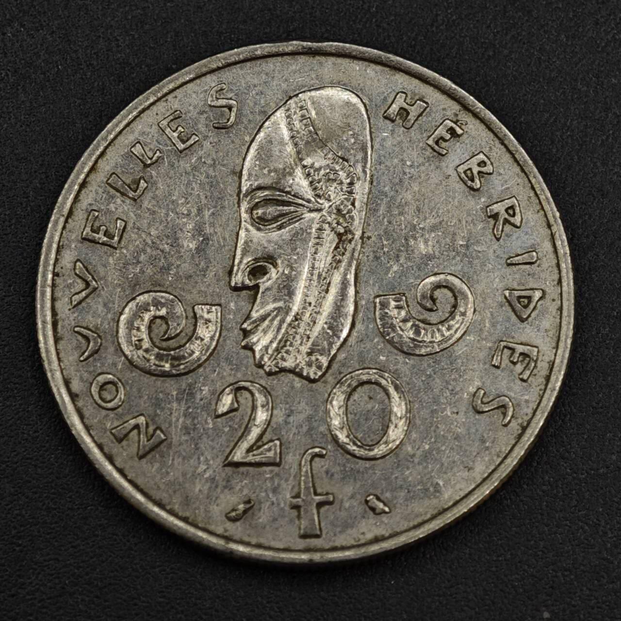 【淘币小摊】实时拍第八百一十拍   散币场   满百包邮可预留二周 每周一统一发货   赫布里底1967年20法郎镍币