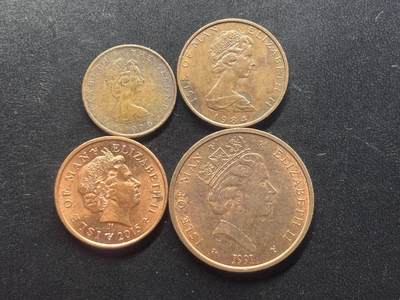 邮泉阁限时拍卖第三十七场 英国殖民地、属地硬币专场（硬币在国外。请付邮费6元。） - 马恩岛4枚