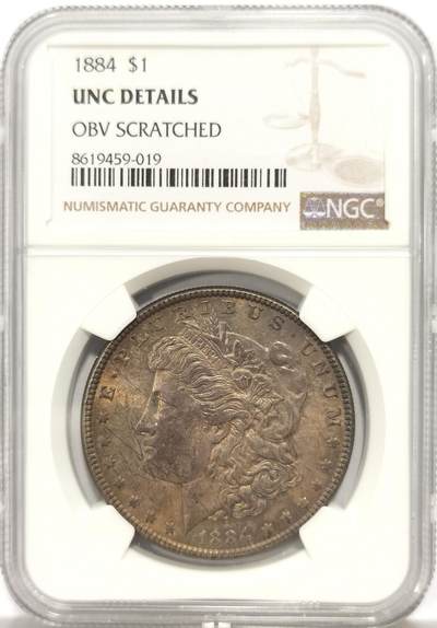 博洋堂世界钱币拍卖第149期（全场包邮） - NGC UNC 美国1884年摩根银币，双面五彩好品，转光品相。