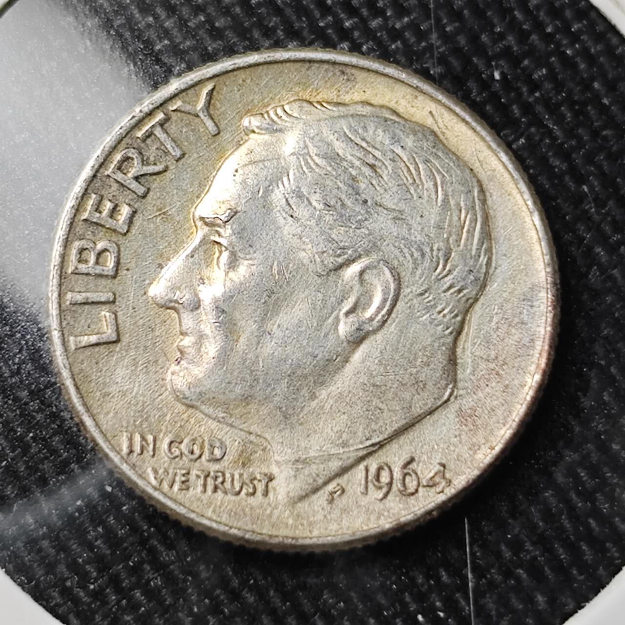 KK钱币收藏小铺 （套币 好品/批量散币 银币）专场  2月预留时间 周末发货  1964美国10分银币