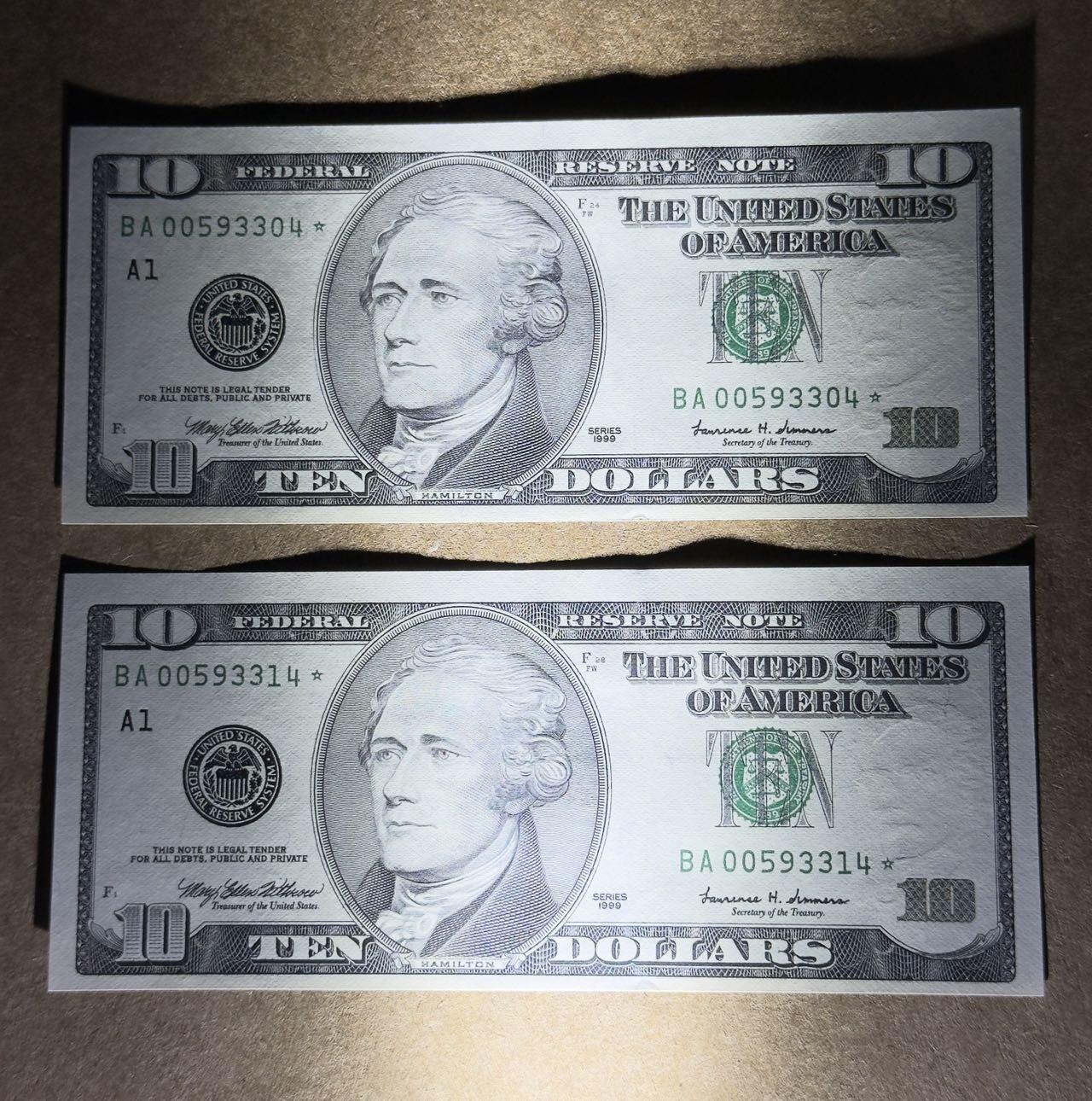 【礼羽收藏】🌏世界钱币拍卖第113期 99年首发大头10美元补号两张unc品相