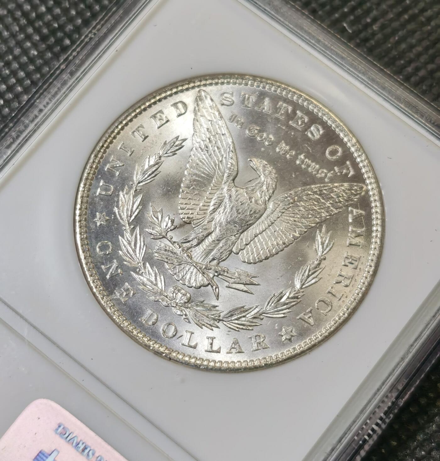 甄臻铺-世界币章拍卖（第40期）送拍享返佣金等优惠多多 NGC-MS64 1885年美国摩根，PL镜面质感，小白盒，手感很好