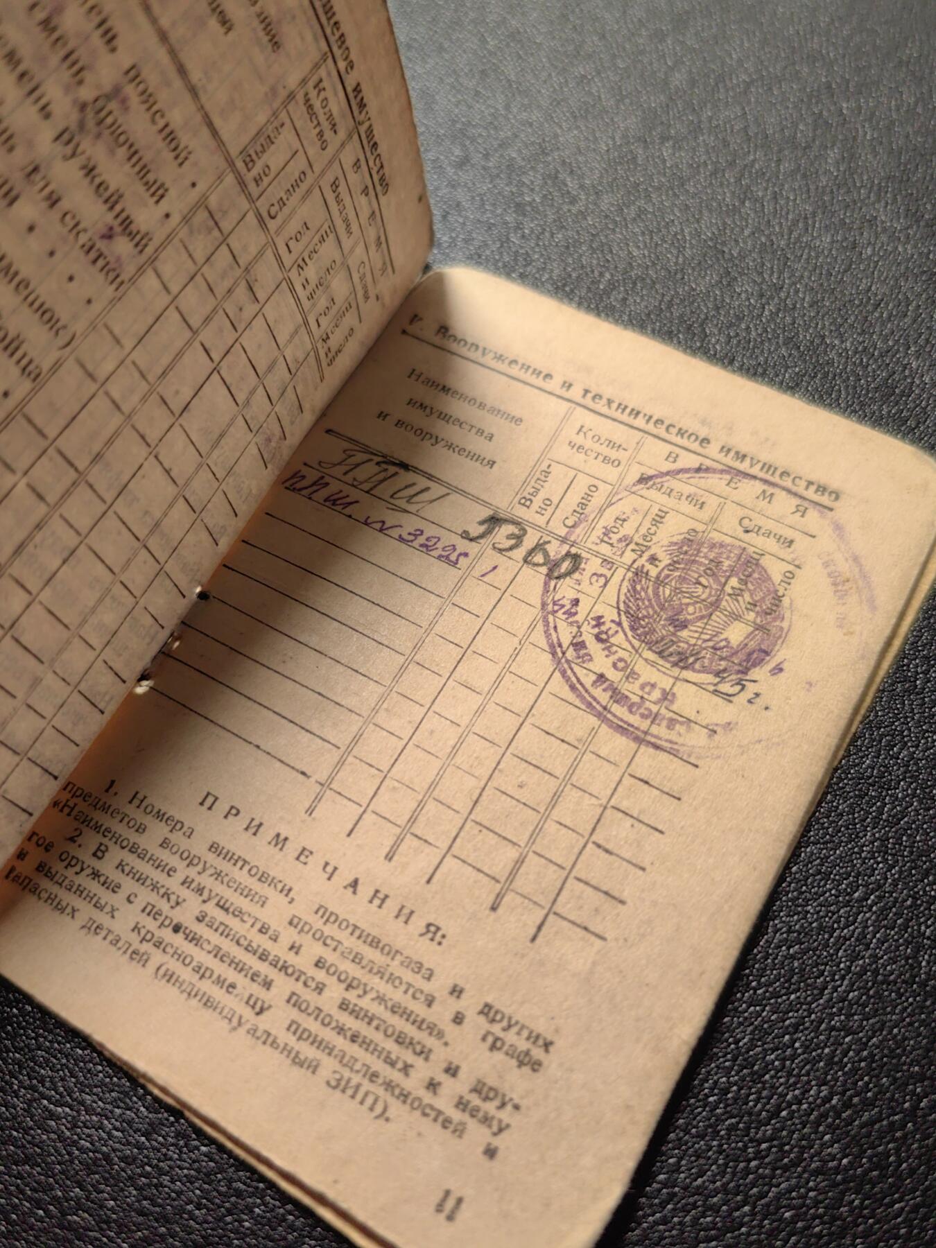 靖甫拍卖第十二场 苏联红军士兵证 战时版 已散架