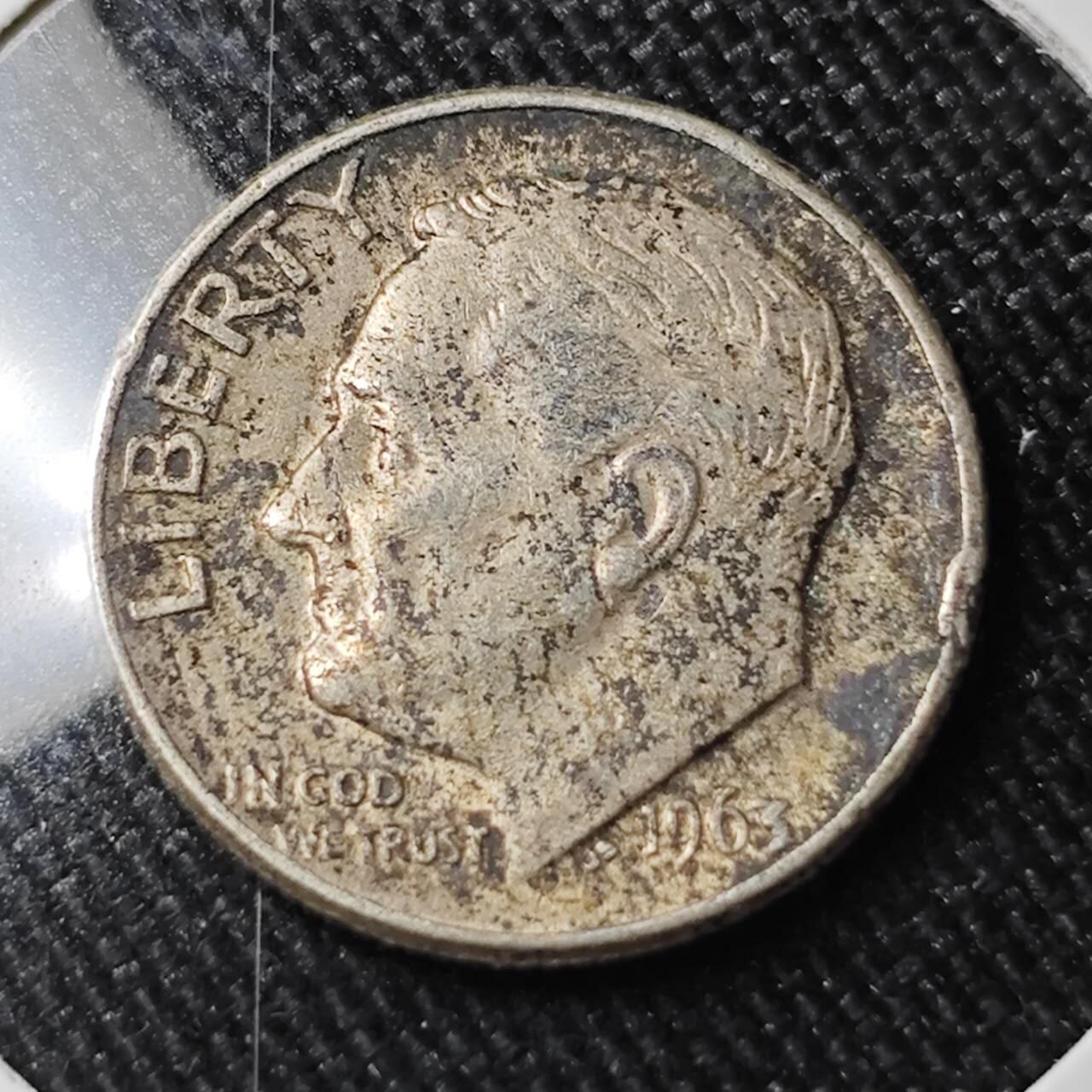 KK钱币收藏小铺 （套币 好品/批量散币 银币）专场  2月预留时间 周末发货  1963美国10分银币