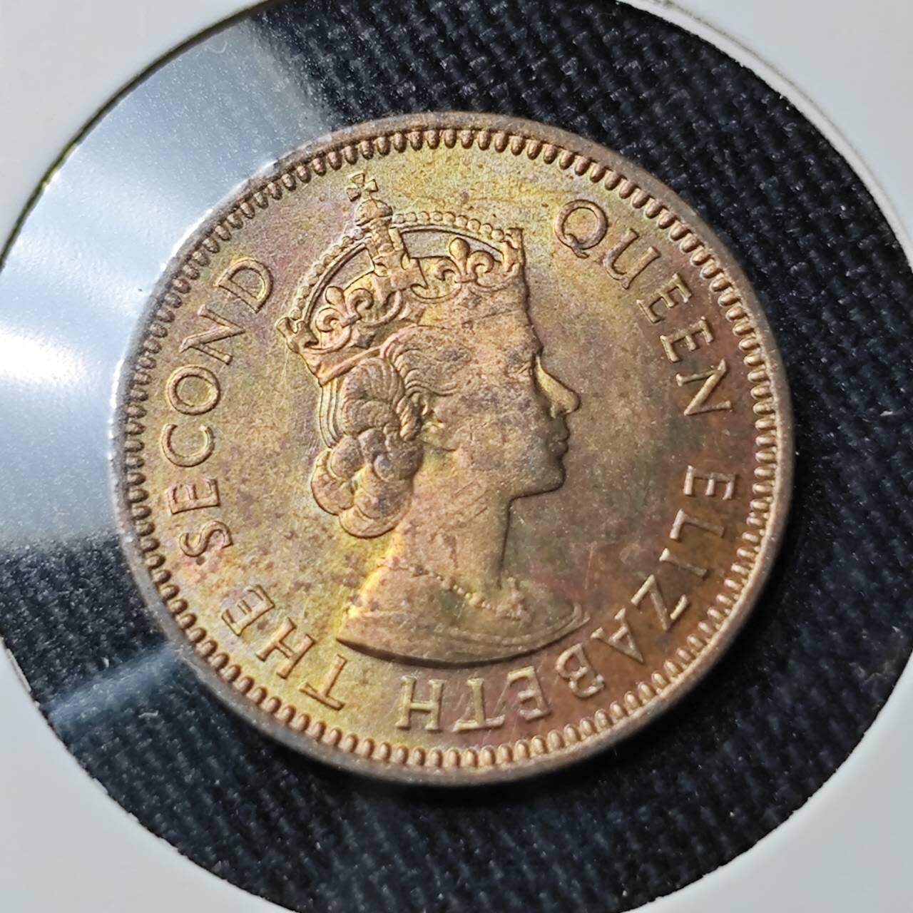 KK钱币收藏小铺 （套币 好品/批量散币 银币）专场  2月预留时间 周末发货  1955英属塞浦路斯3米尔铜币 带彩漂亮