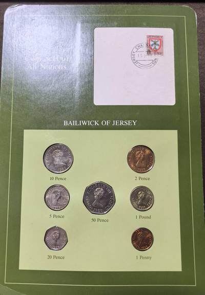 北京马甸外国币专卖第147期，外国币专场，陆续上拍，欢迎关注 - 福兰克林卡装：泽西岛套币