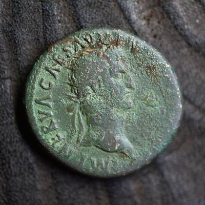 【良泉】第42期【自动场】12月4日晚19.30点开拍！99枚域外古代钱币专场  - 【藏家出品D】（12.24克）【罕见】罗马帝国 公元96-98年 涅尔瓦 都蓬第（2阿斯）铜币