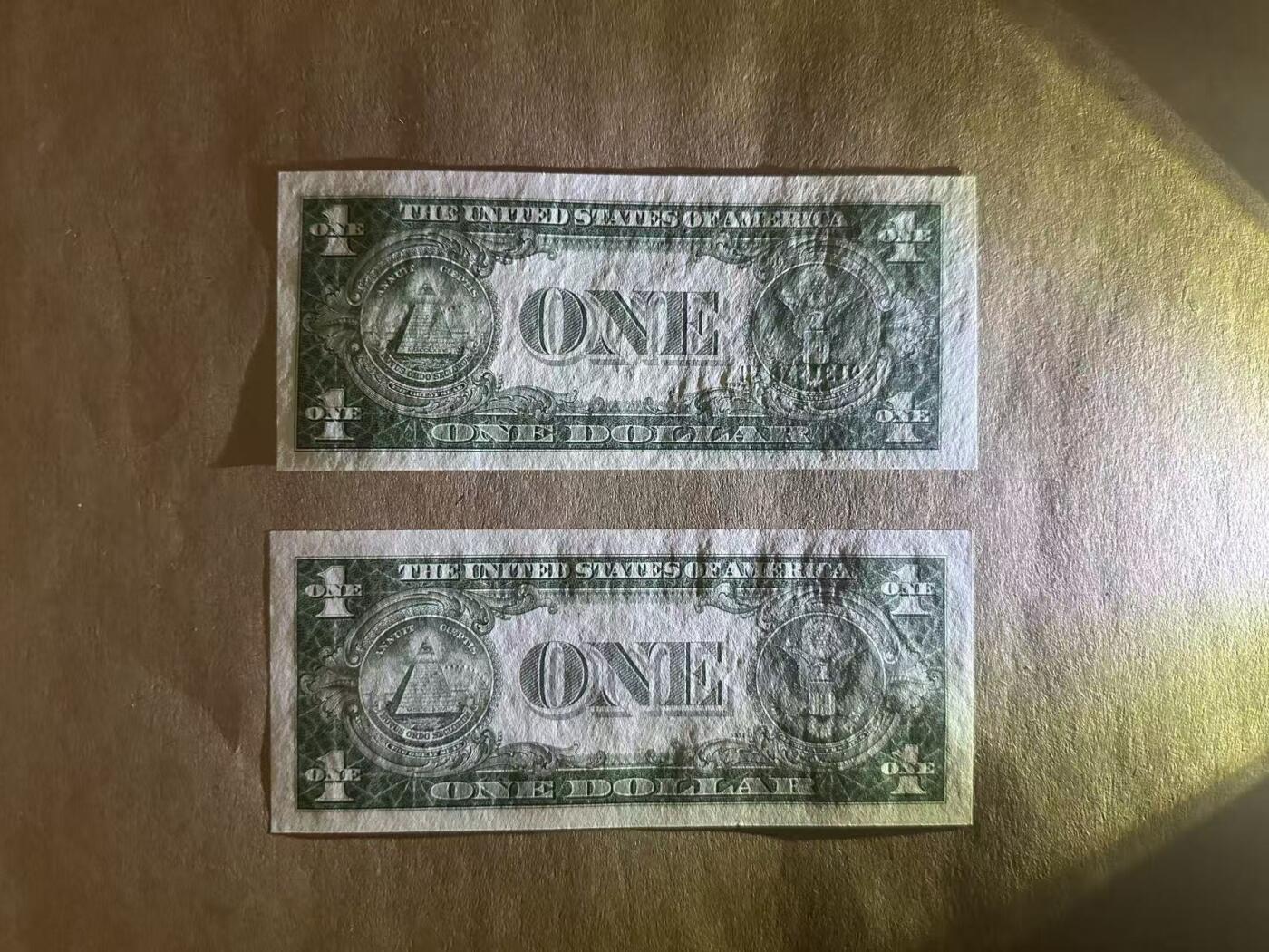 【礼羽收藏】🌏世界钱币拍卖第113期 1935年美国蓝库券1元，两张均为无47，UNC，品相如图