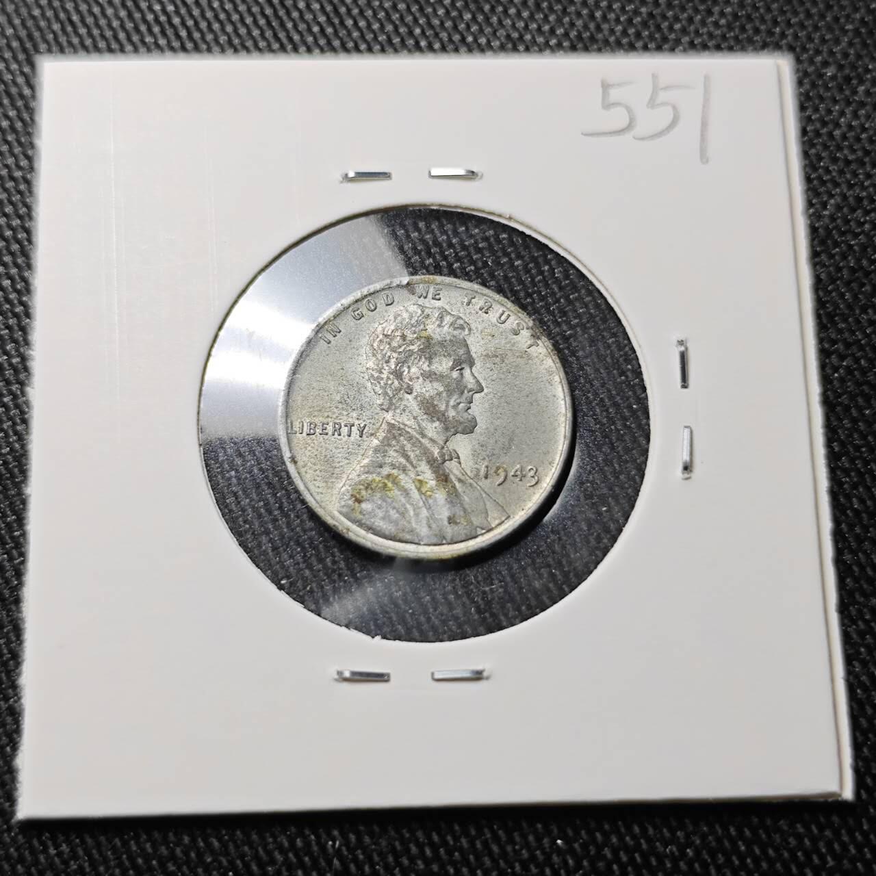 KK钱币收藏小铺 （套币 好品/批量散币 银币）专场  2月预留时间 周末发货  1943美国1分麦穗铁币 底板干净！