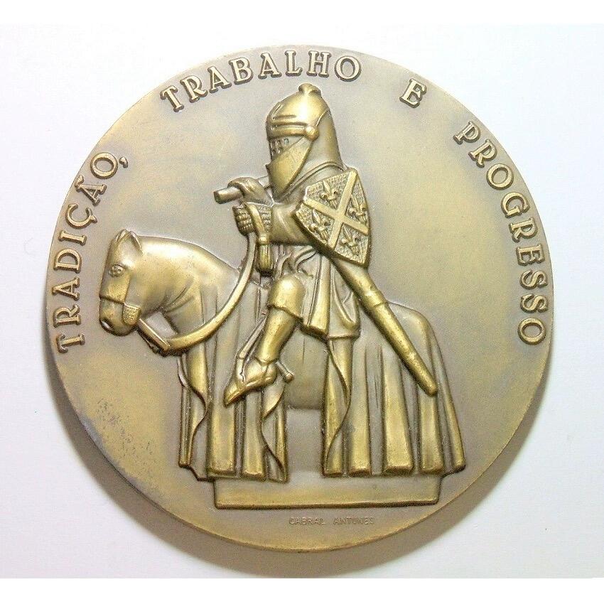 【艺术】葡萄牙艺术大章 欧洲中世纪重装骑士 高浮雕精制超大铜章 80MM 195克