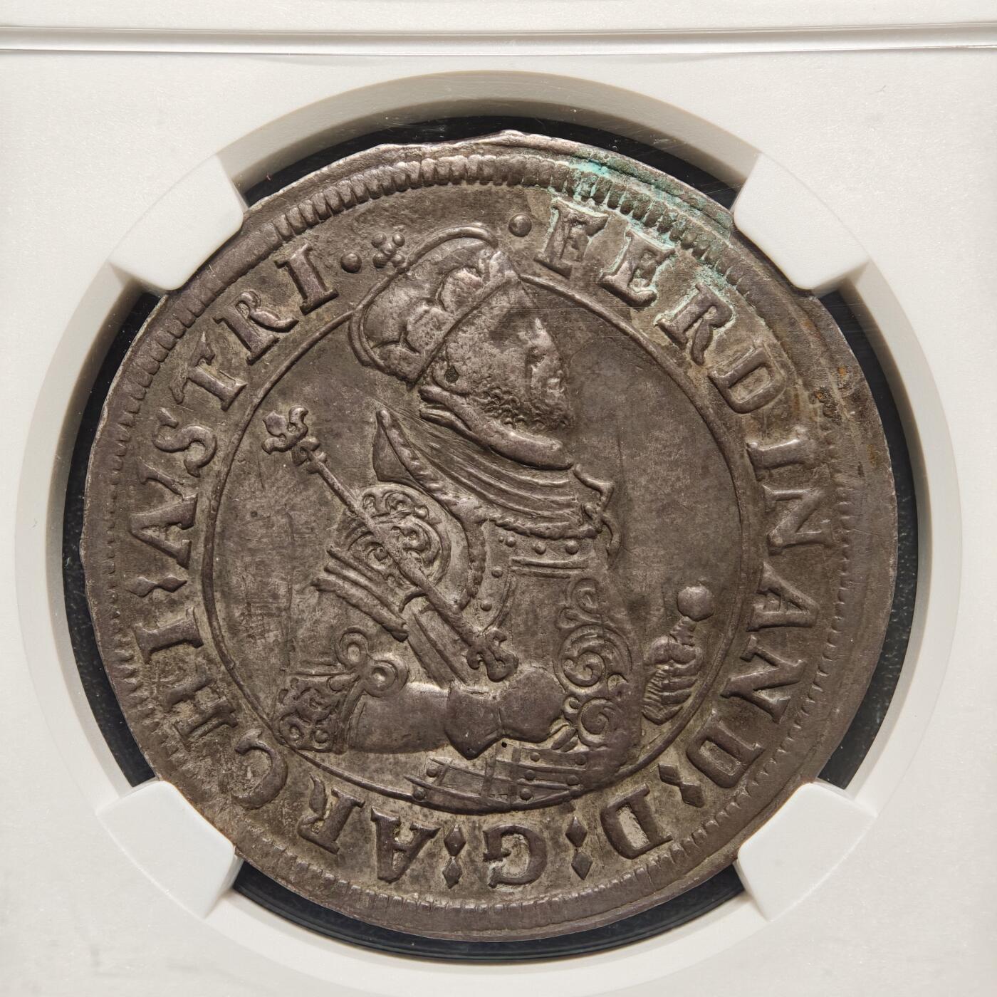 【德藏】世界币章拍卖第155期（拍品征集中~欢迎藏友联系） 1564-95年 神圣罗马帝国费迪南德泰勒大银币 NGC XF 原味包浆 状态好