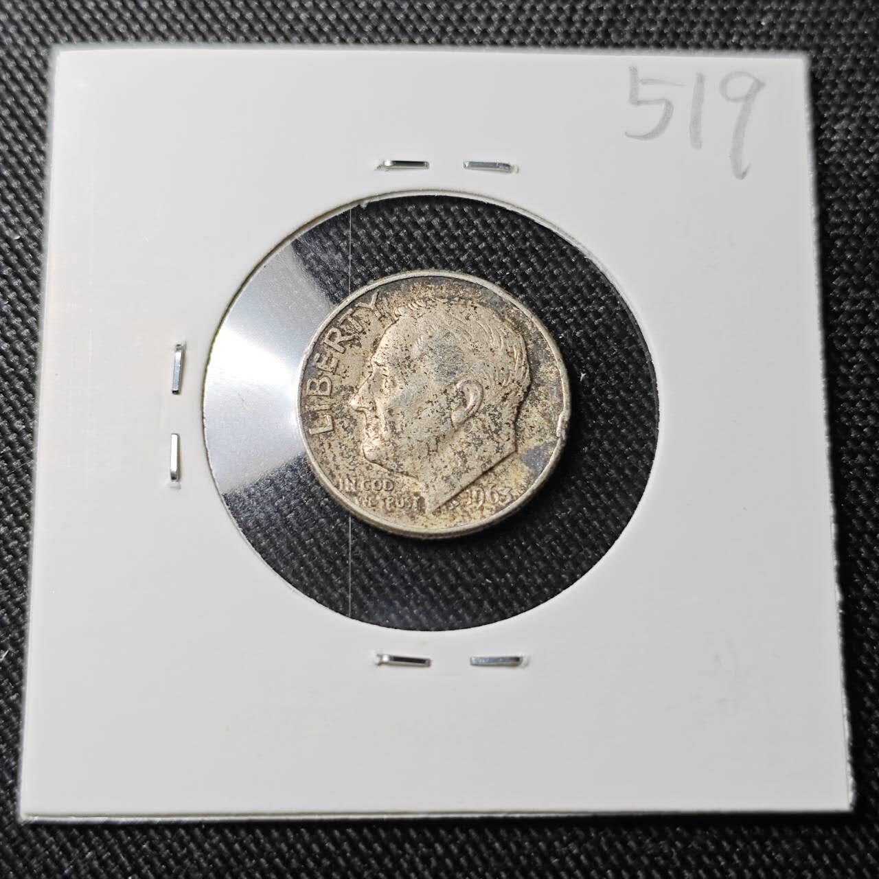 KK钱币收藏小铺 （套币 好品/批量散币 银币）专场  2月预留时间 周末发货  1963美国10分银币