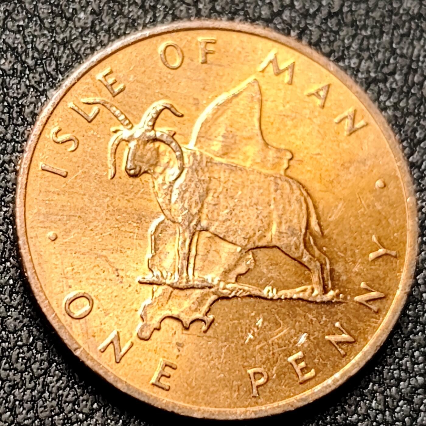 泉币菌-第141场-精品福利场（之前场次29日、30日发货，敬请谅解） 英属马恩岛1便士青铜硬币1976年 20毫米3.5克女王钱币