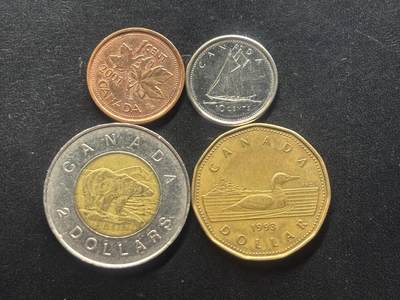 邮泉阁限时拍卖第三十七场 英国殖民地、属地硬币专场（硬币在国外。请付邮费6元。） - 加拿大中年版4枚