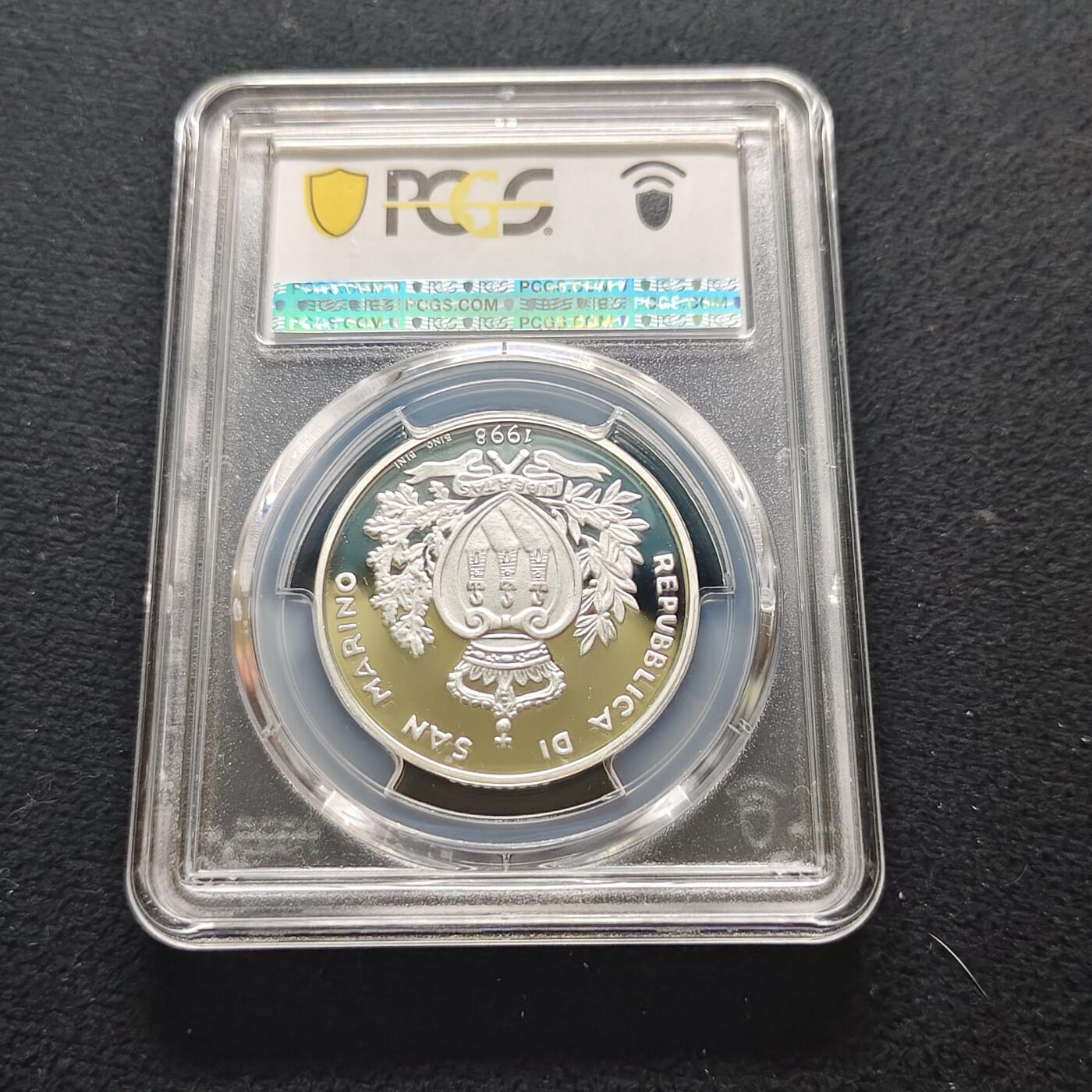 【全场包邮】纯粹捡漏拍481场（免费代拍第18场） 圣马力诺1998年10000里拉千禧年精制纪念银币-PCGS PR69 DCAM