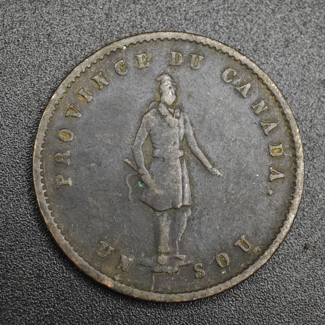 【淘币小摊】实时拍第八百一十拍   散币场   满百包邮可预留二周 每周一统一发货   加拿大1852年魁北克银行半便士铜币代币