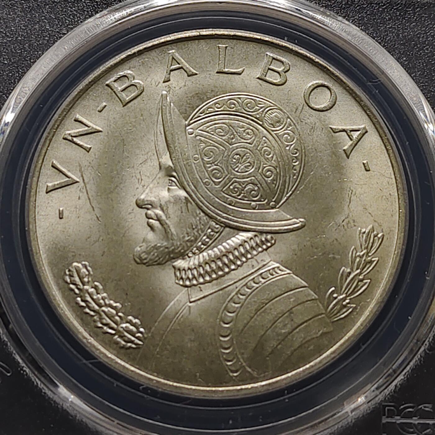 【全场包邮】纯粹捡漏拍481场（免费代拍第18场） 巴拿马1966年1巴波亚大银币-PCGS MS66